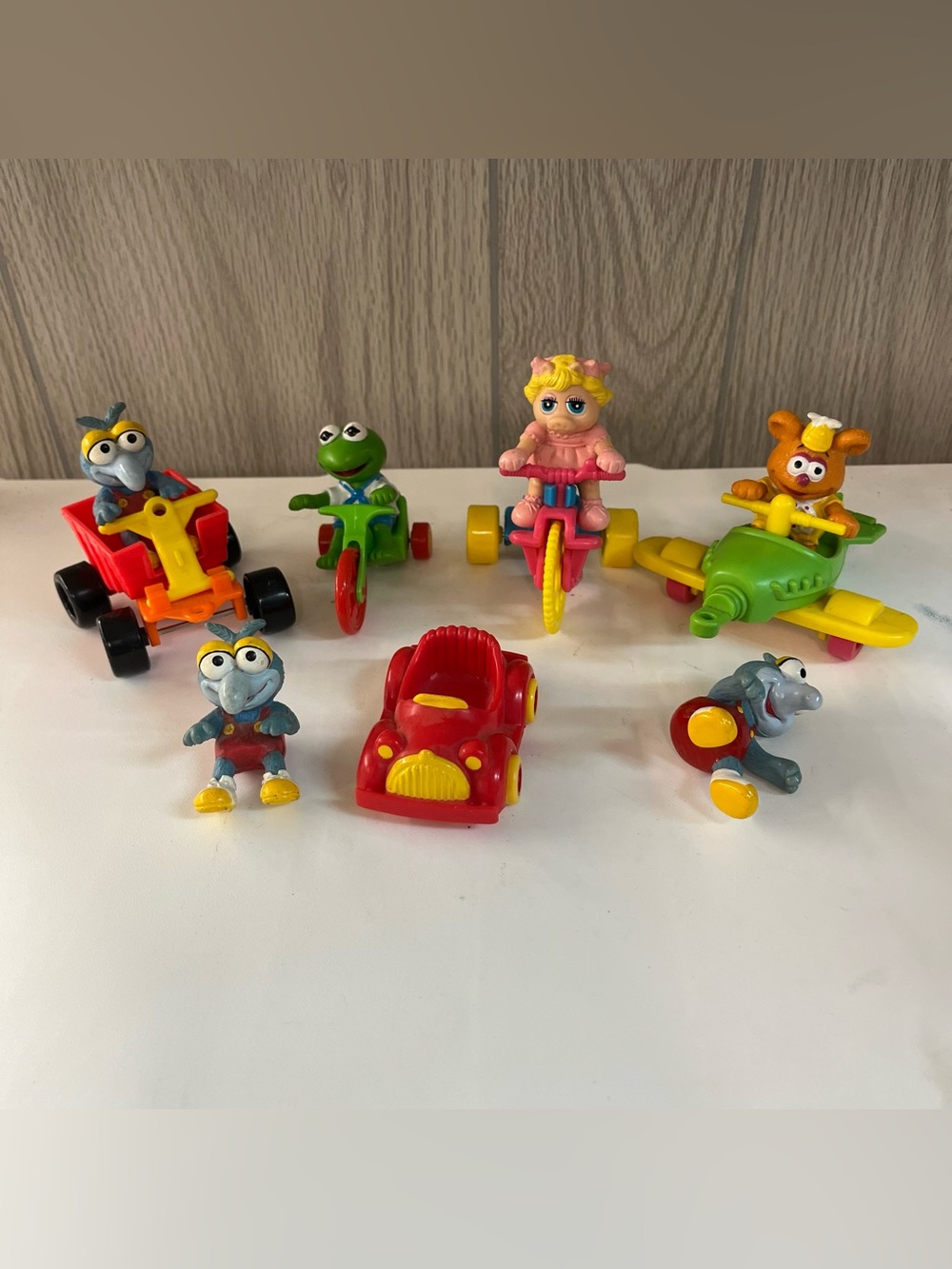 McDonald's Jim Henson's Muppet Babies Happy Meal Lot Miss Piggy Gonzo 1986 Vtg